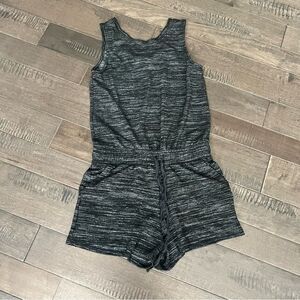 RD STYLE Romper Gray Black Sleeveless Stretch Comfy XS
